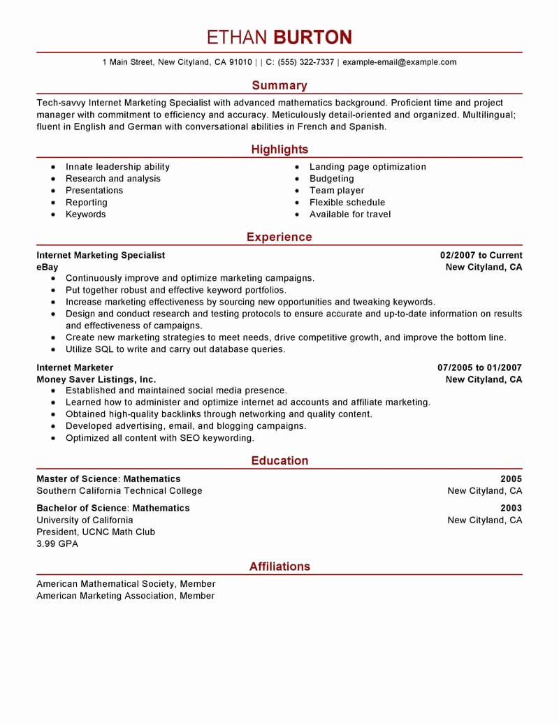 Social Media Resume Template Beautiful Best Line Marketer and social Media Resume Example