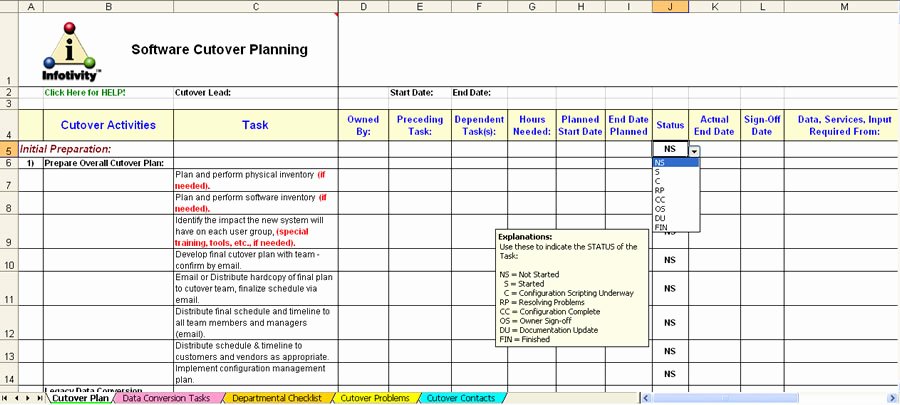 Software Implementation Plan Template Awesome Cutover Plan Template Erieairfair