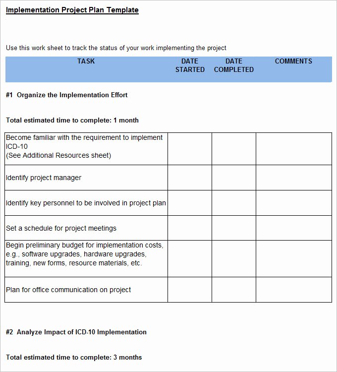 Software Implementation Plan Template Unique Project Implementation Plan Template 5 Free Word Excel