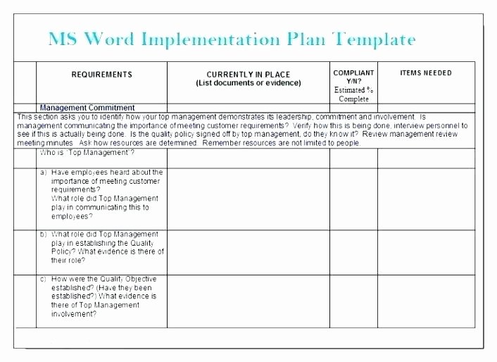 Software Implementation Plan Template Unique software Implementation Plan Template Excel Fresh Project