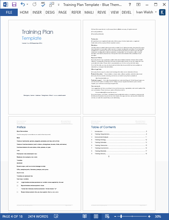 Software Training Plan Template Lovely Training Plan Template – 20 Page Word &amp; 14 Excel forms
