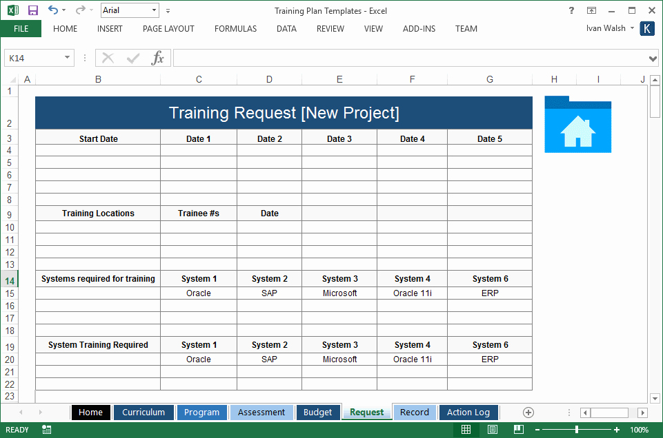 Software Training Plan Template New Training Plan Template – 20 Page Word &amp; 14 Excel forms