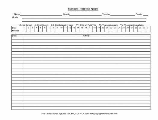 Speech therapy Progress Notes Template Best Of Free Speech therapy Progress Notes Sheet