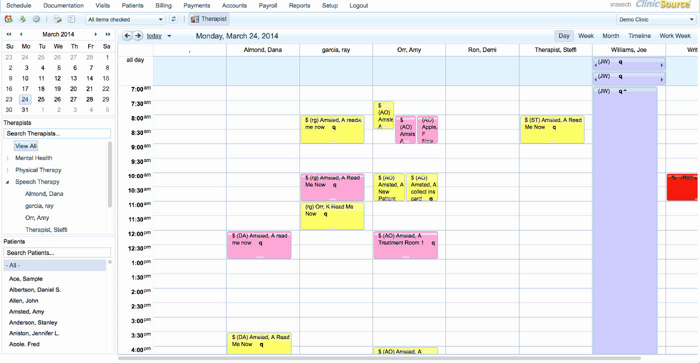 Speech therapy Schedule Template Awesome therapy Scheduling software