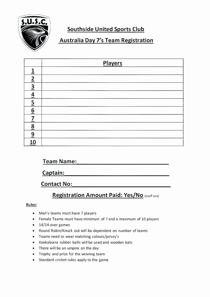 Sports Registration form Template Beautiful Team Registration form Template event Registration form