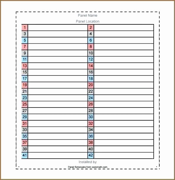 Square D Panel Schedule Template Fresh Square D Panel Schedule Template – Eleads