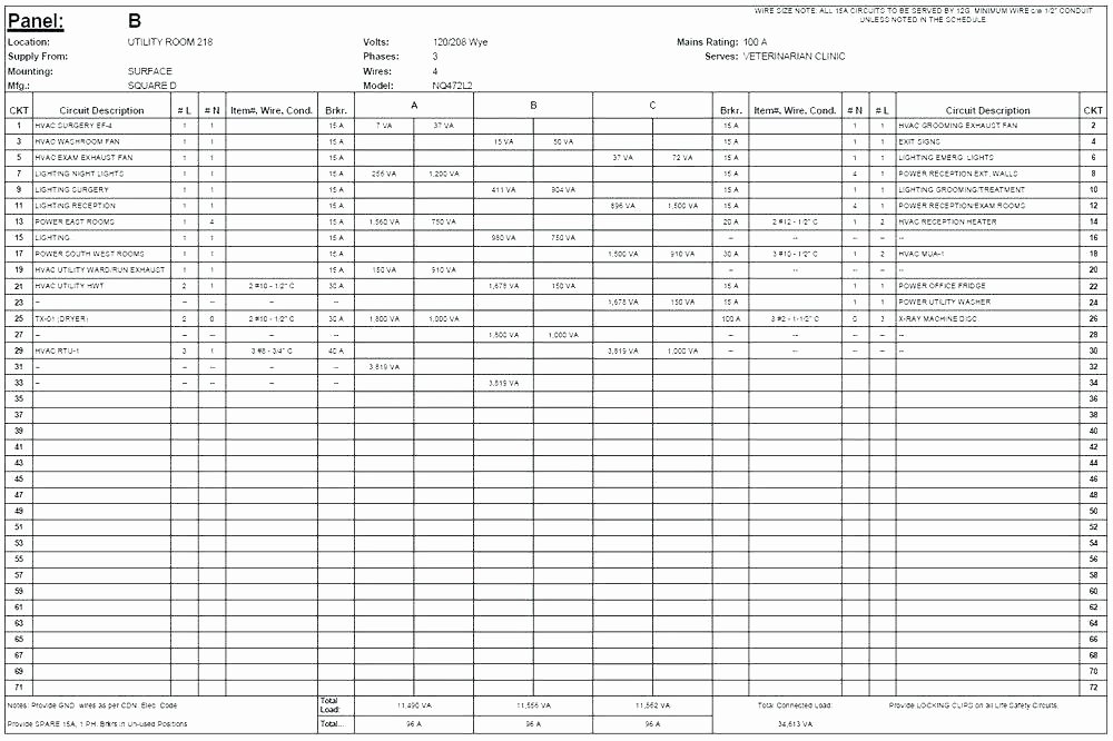 Square D Panel Schedule Template Lovely Panel Schedule Template Excel – Buildingcontractor