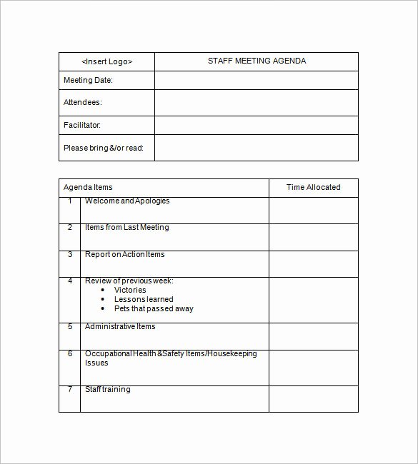 Staff Meeting Agenda Template Lovely 17 Staff Meeting Minutes Templates Pdf Doc