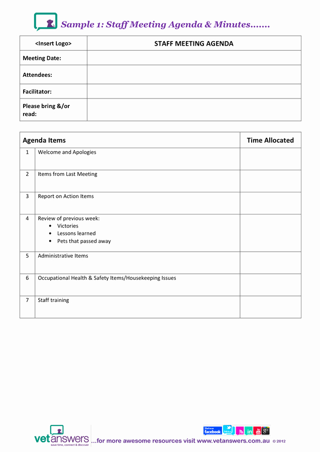 Staff Meeting Agenda Template Luxury Staff Meeting Agenda &amp; Minutes Template In Word and Pdf
