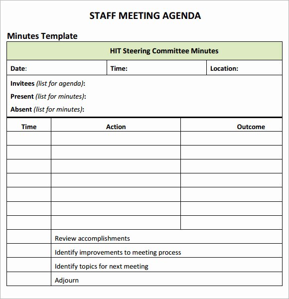 Staff Meetings Agenda Template New Staff Meeting Agenda 7 Free Download for Pdf