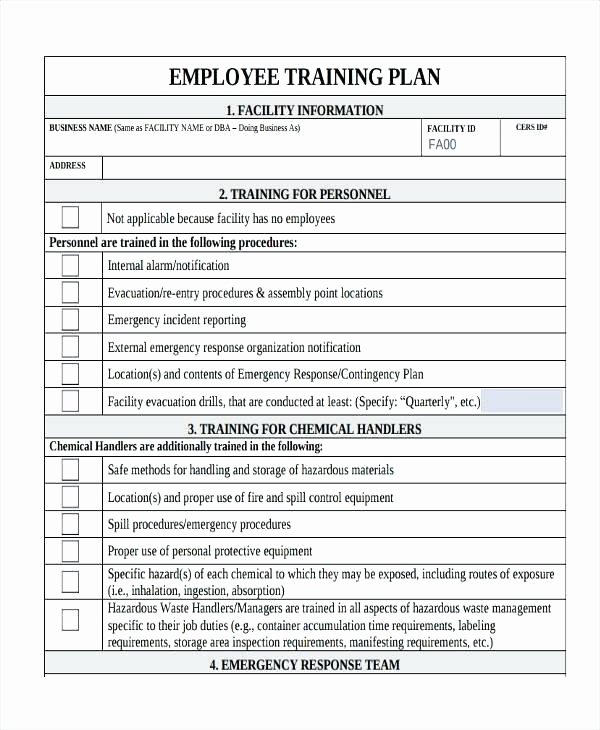 Staff Training Plan Template Awesome Employee Sample Outline New Training Plan Template