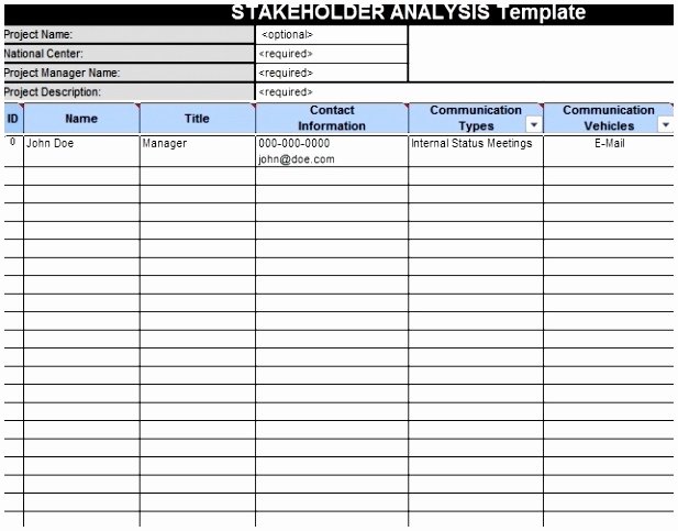 Stakeholder Analysis Template Excel Elegant 5 Stakeholders Analysis Template Ytuti