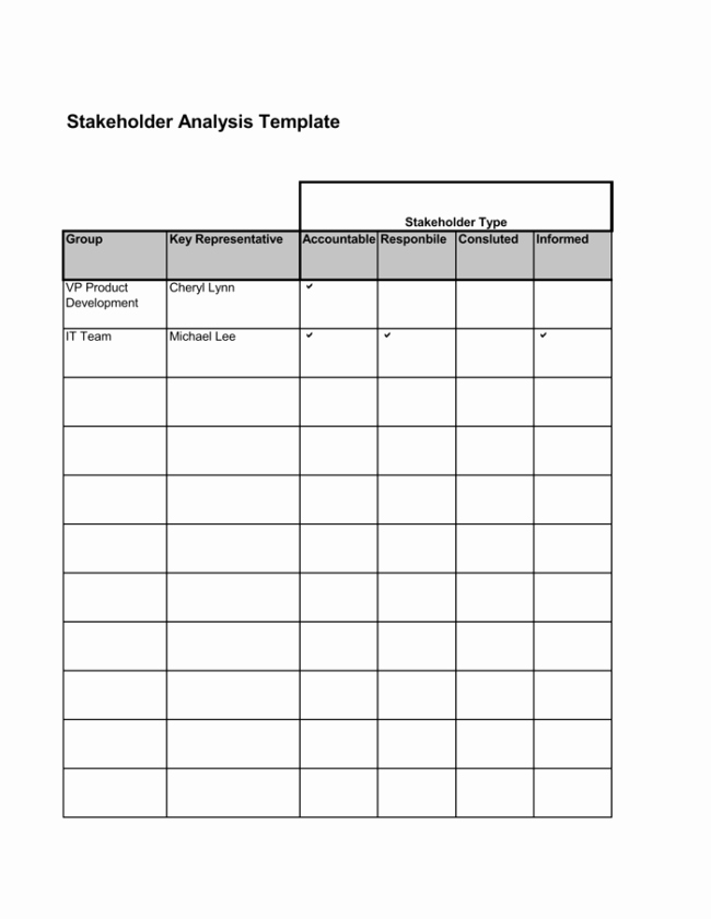 Stakeholder Analysis Template Excel Fresh Stakeholder Analysis Template 13 Examples for Excel