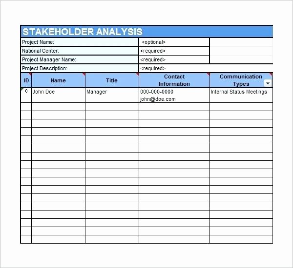 Stakeholder Analysis Template Excel Fresh Stakeholder Analysis Template Xls Grid Free Stakeholders