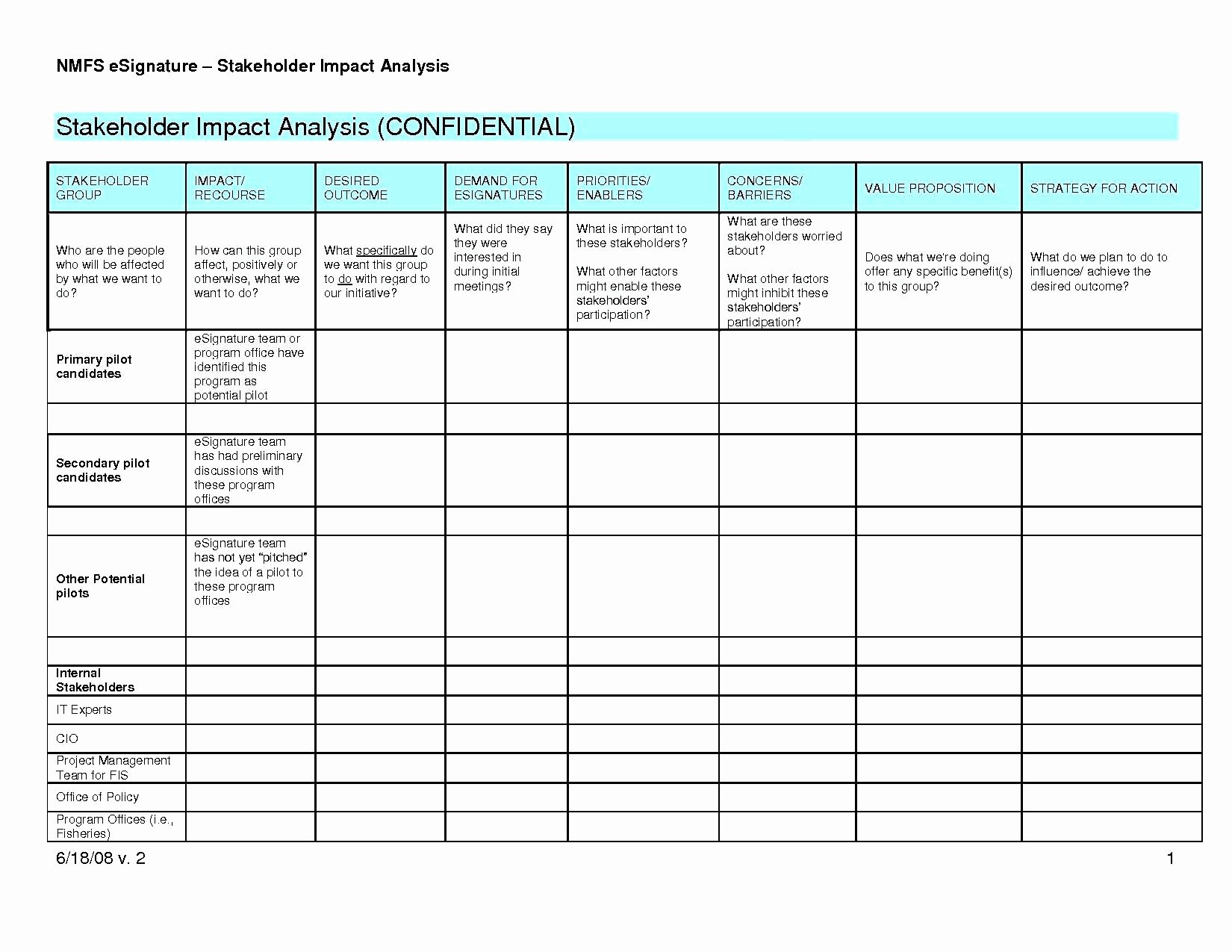Stakeholder Analysis Template Excel Fresh Stakeholder Register Template Dia41 Beautiful Template