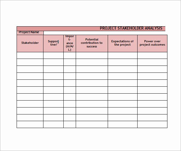 Stakeholder Analysis Template Excel Inspirational 10 Stakeholder Analysis Samples
