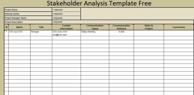 Stakeholder Analysis Template Excel Luxury Stakeholder Analysis Template Free