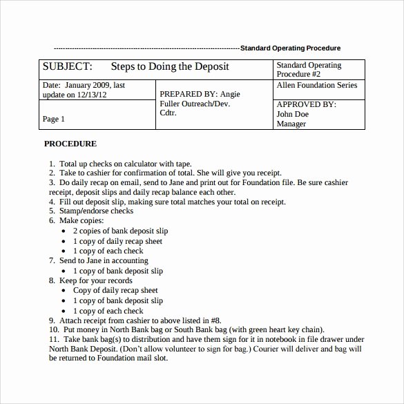 Standard Operating Procedures Template Free Awesome 21 Sample sop Templates – Pdf Doc