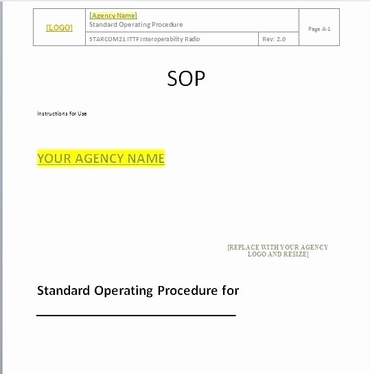 Standard Operating Procedures Template Word Elegant Standard Operating Procedure Template Manual Operation