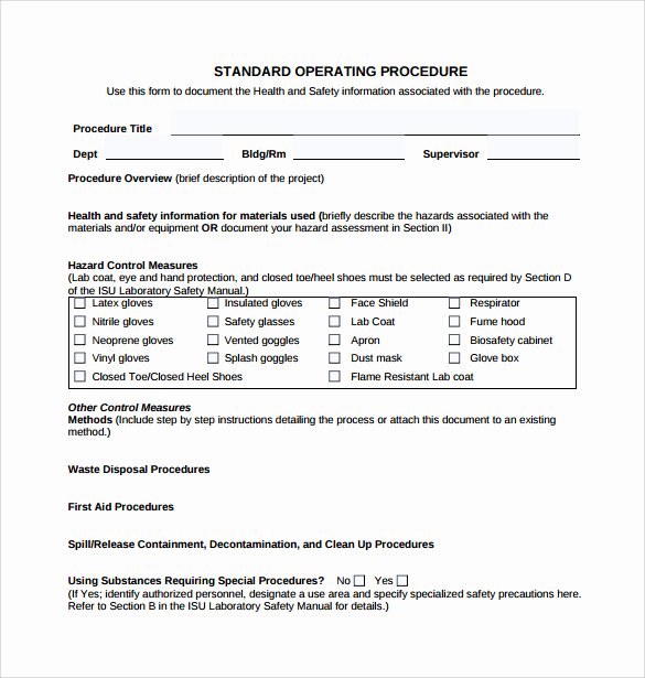 Standard Operation Procedure Template New 21 Sample sop Templates – Pdf Doc