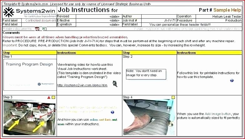 Standard Work Instructions Template Awesome Safe Work Instruction Template Nsw Manual Example