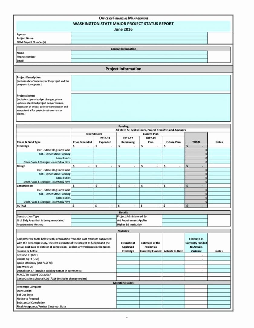 Status Report Template Excel Elegant Project Status Report Template