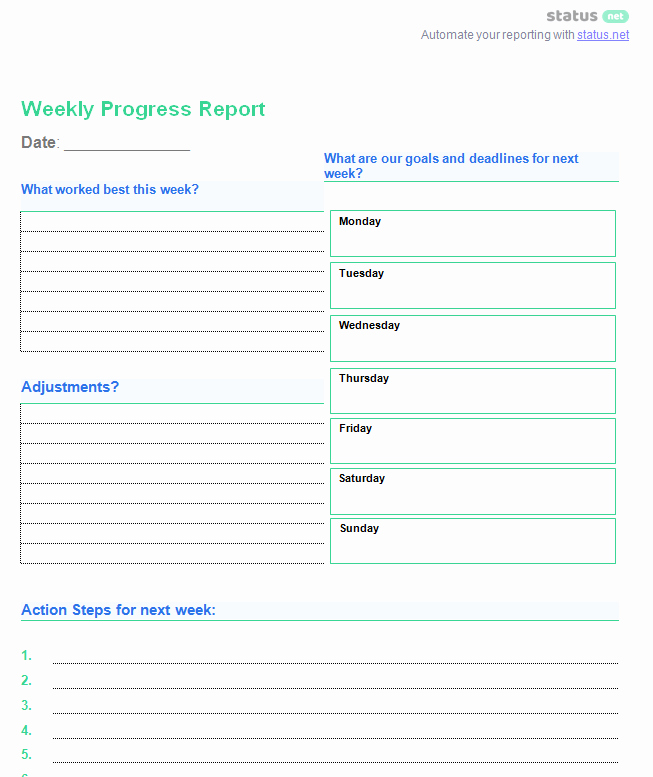 Status Update Email Template Fresh 6 Awesome Weekly Status Report Templates