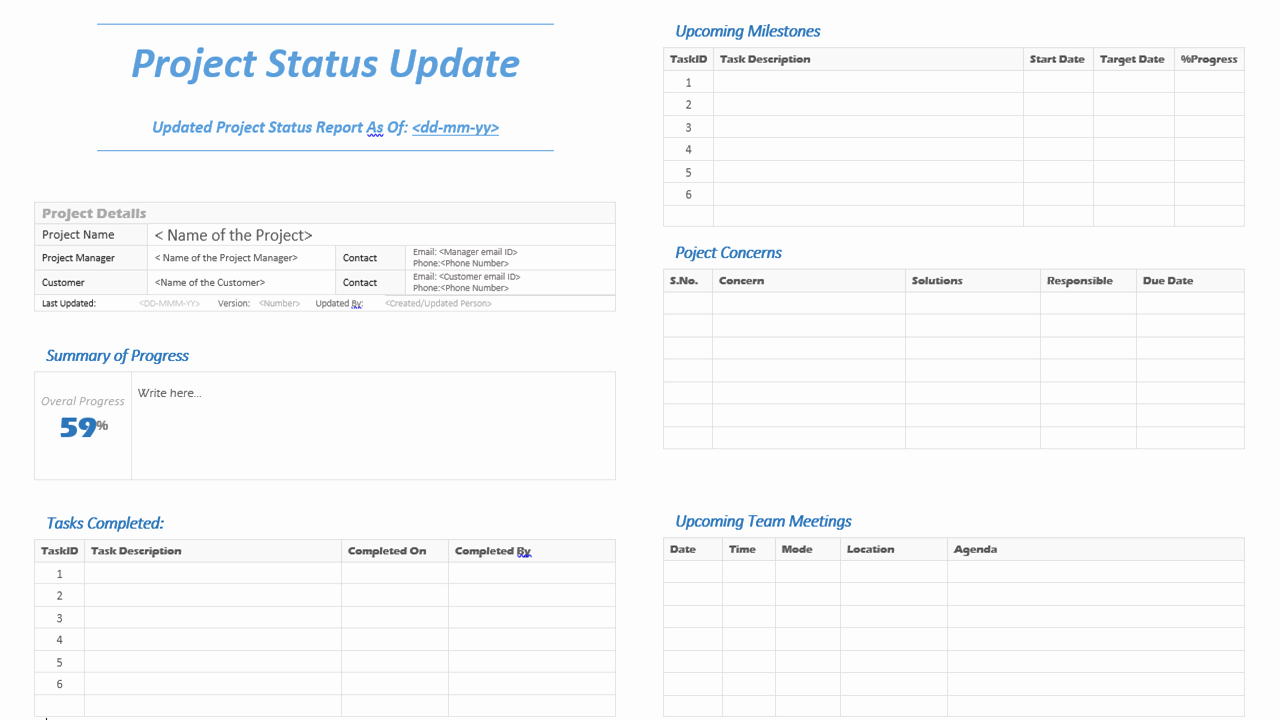 Status Update Email Template Unique Project Status Update Template Analysistabs Innovating