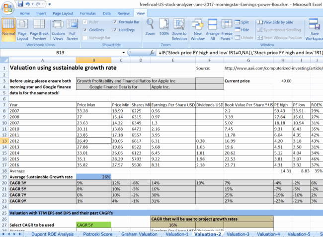 Stock Analysis Excel Template Lovely Stock Analysis Spreadsheet for U S Stocks Free Download
