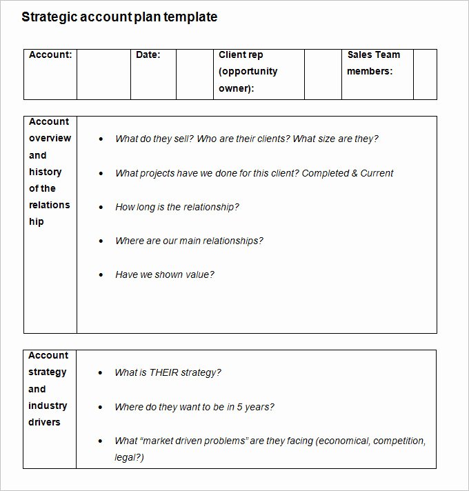 Strategic Account Planning Template Awesome Strategic Account Plan Template 8 Free Word Pdf