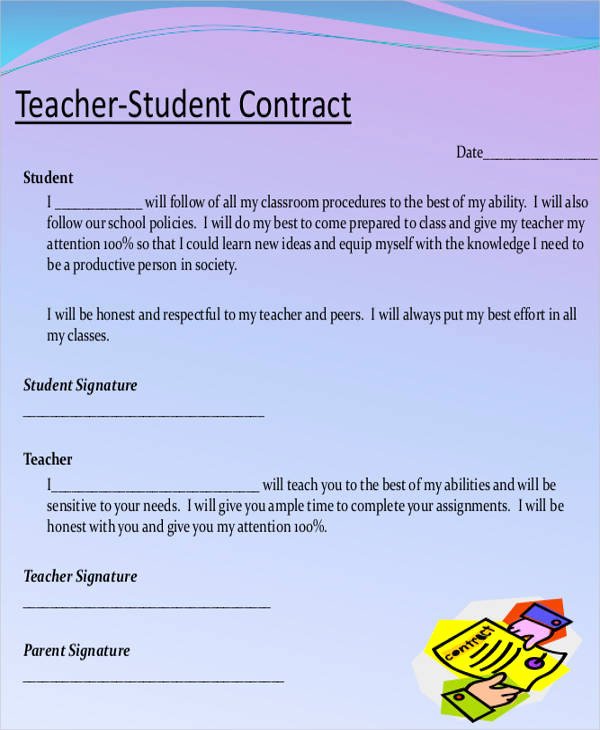 Student Academic Contract Template Elegant 6 Teacher Contract Samples &amp; Templates