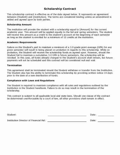 Student Academic Contract Template Lovely 32 Sample Contract Templates In Microsoft Word