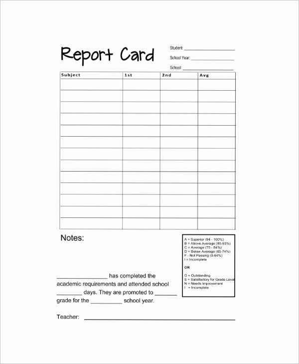 Student Report Card Template Awesome 10 Sample Report Cards – Pdf Word Excel