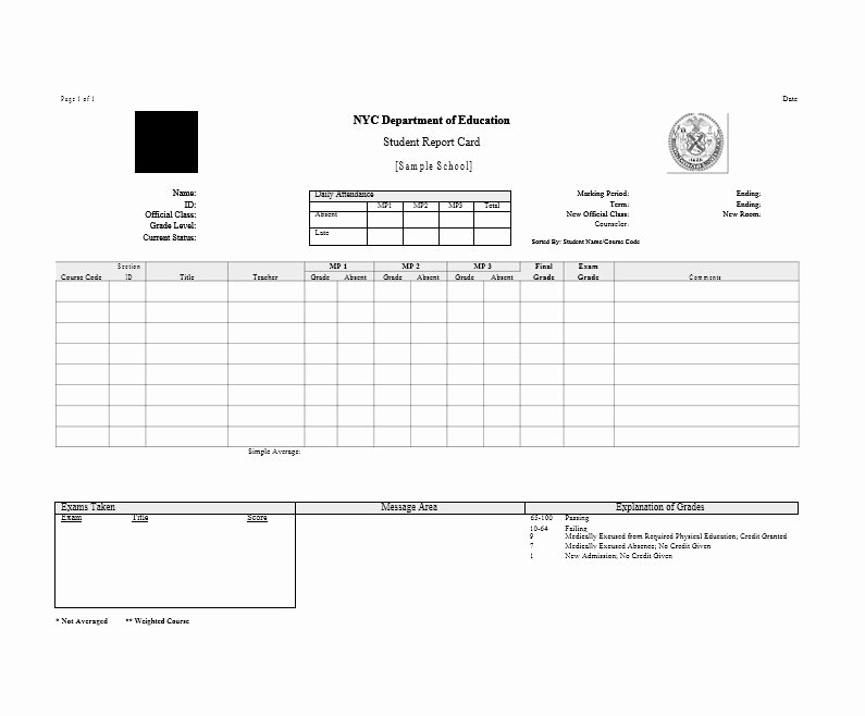 Student Report Card Template Best Of 30 Real &amp; Fake Report Card Templates [homeschool High