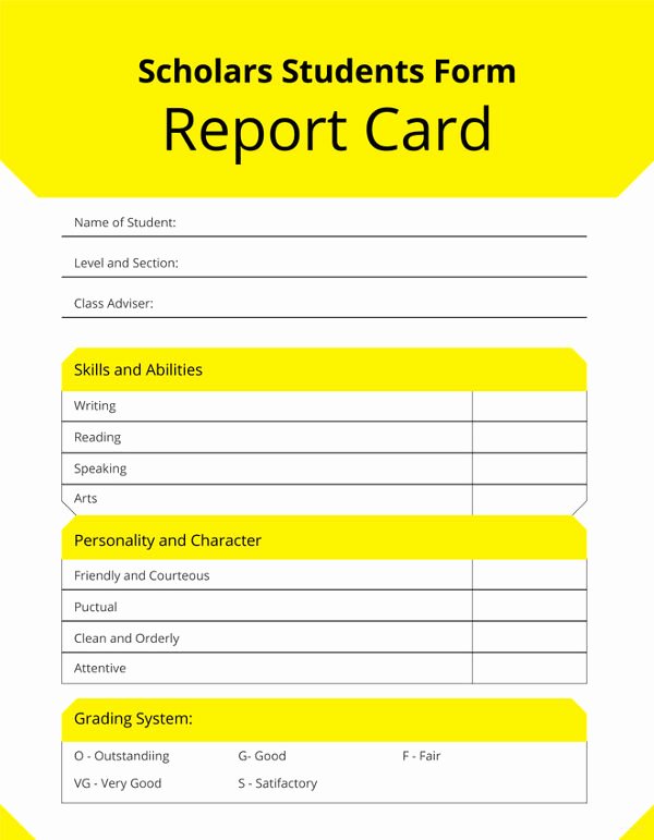 Student Report Card Template Fresh Internship Student Report Templates 11 Free Word Pdf