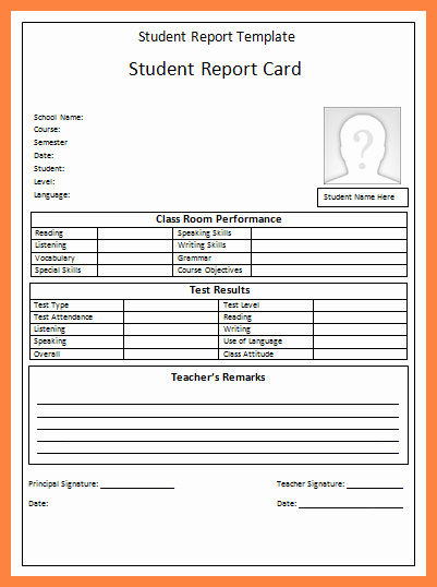 Student Report Card Template Lovely 7 Progress Reports for Students Template