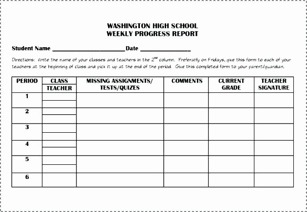 Student Report Card Template New Printable Report Cards Templates Free Progress Reports for