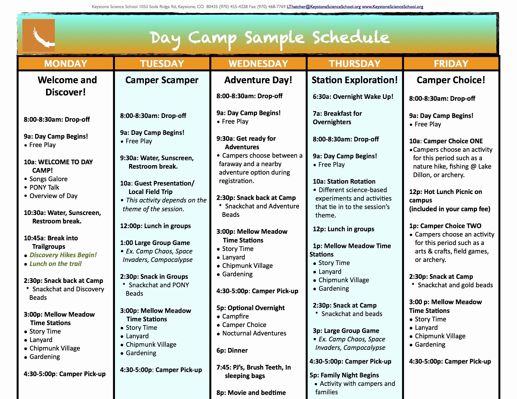 Summer Camp Daily Schedule Template Beautiful Sample Daily Schedule Small Groups and An Extremely High