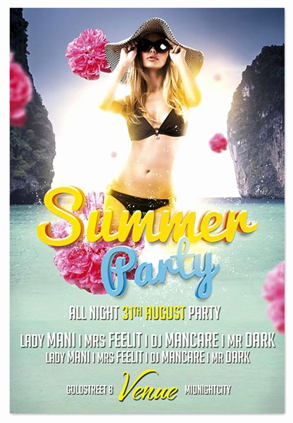 Summer Party Flyer Template Lovely 90 Awesome Free Flyer Templates Psd