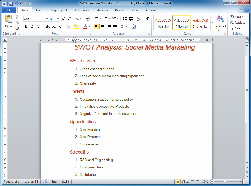 Swot Analysis Template Doc Best Of How to Make Swot Analysis In A Word Document