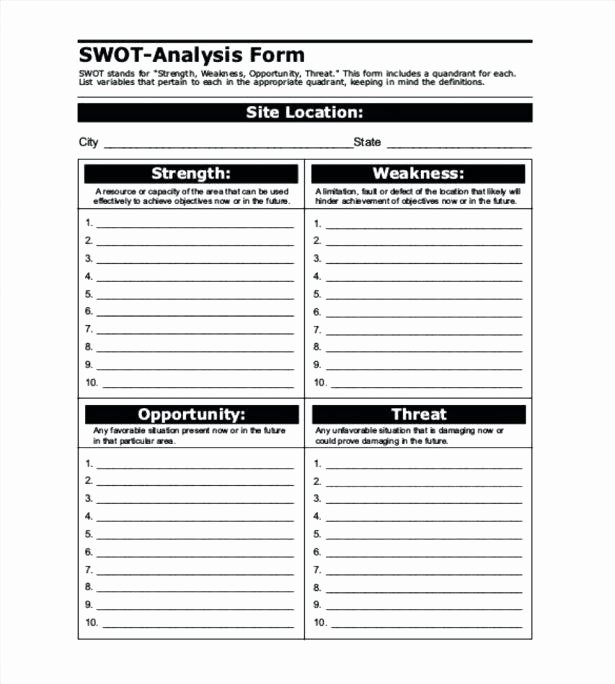 Swot Analysis Template Doc Fresh Blank Swot Analysis Template Doc Chart – Skincense