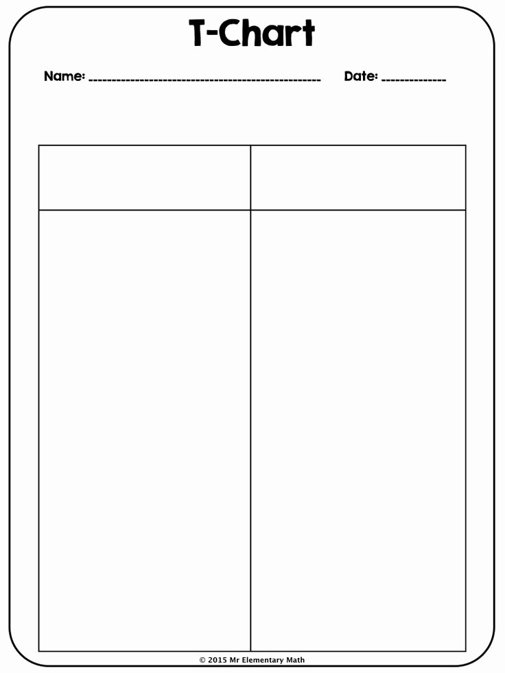 T Chart Template Pdf Best Of Use This 2 Column T Chart to Students to Take Notes In