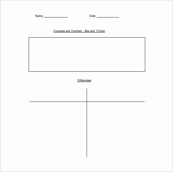 T Chart Template Pdf Lovely Pare and Contrast T Chart