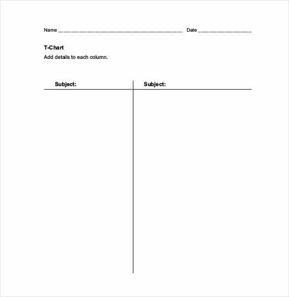 T Chart Template Pdf Lovely T Chart Template