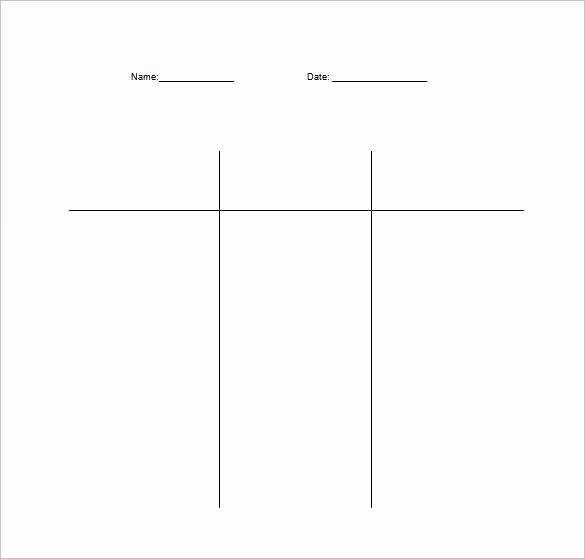 T Chart Template Word Best Of Blank T Chart Template
