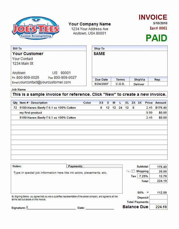 T Shirt Invoice Template Lovely T Invoicer 4 Easy to Use Invoicing for Screen Printers
