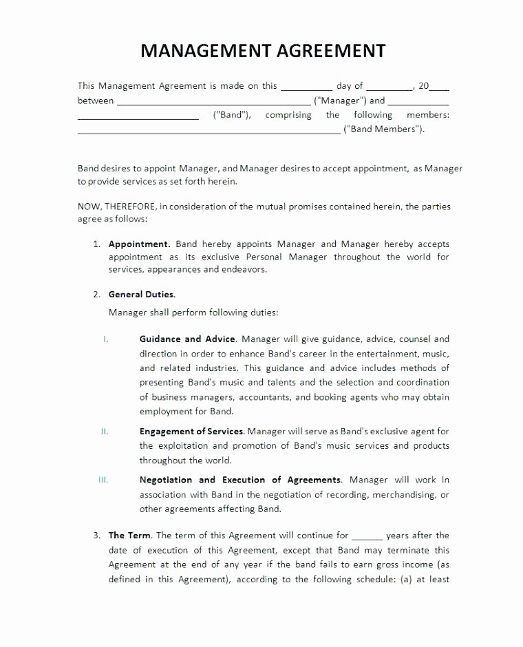 Talent Management Contract Template Beautiful Property Management Wellington Agreement Elegant 8