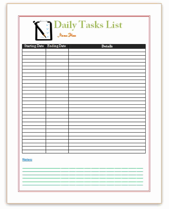 Task List Template Word Beautiful Pin Word Templates Daily Planner Templates