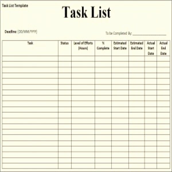 Task List Template Word Best Of Job Task List