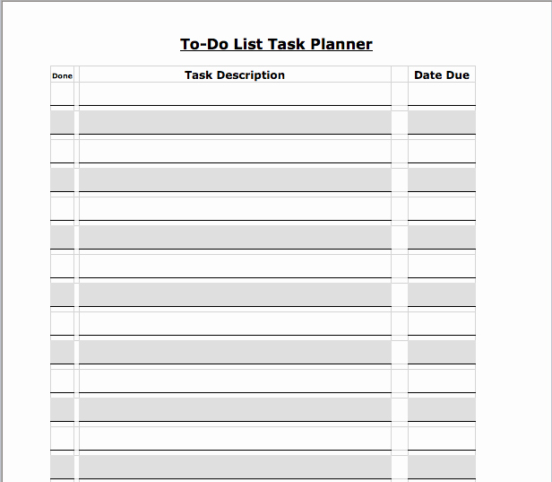 Task List Template Word Fresh to Do List Task Planner Template Microsoft Fice Templates